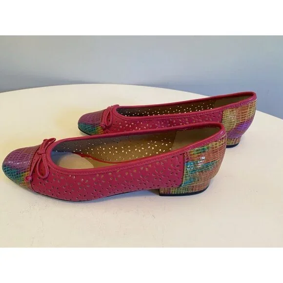 New Vaneli Farro Fuchsia Women’s Size 7 1/2 N Slip On Flats Colorful Shoe - Picture 3 of 11